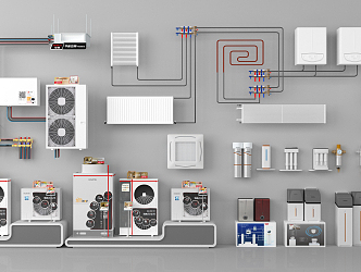 Modern air conditioning floor heating water purification equipment 3d model