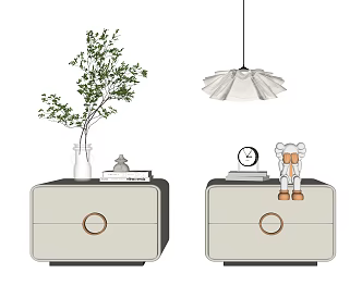 Modern bedside table 3d model