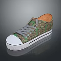 Everyday Camo Canvas Shoes With Gray Laces White Sole And Brown Insole