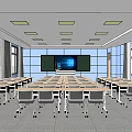 Automatic recording and broadcasting room in modern classroom 3d model