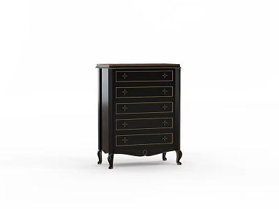 Elegant Chest of Drawers With Ornate Drawers And Stylish Carved Legs 3d model
