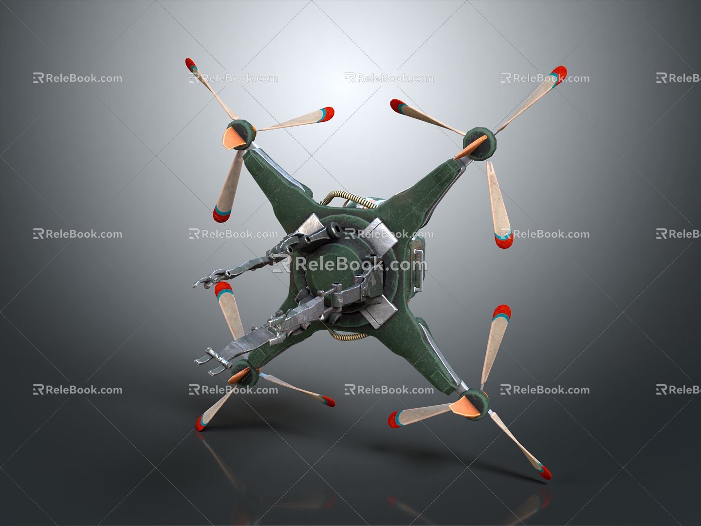 Modern UAV Unmanned Aerial Vehicle Aerial Photographing UAV Four-wing UAV Photographing UAV 3d model