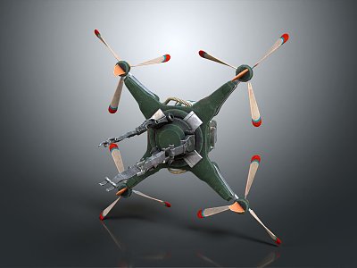 Modern UAV Unmanned Aerial Vehicle Aerial Photographing UAV Four-wing UAV Photographing UAV 3d model