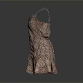 Pink Patterned Spaghetti Strap Dress With Ruched Design And Fashionable Details