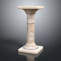 Classical Stone Column With Textured Surface Square Base And Flat Top 3d model