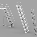 Durable Metal Hardware Ladders With Various Designs Mobile Wheels And Safety Rails