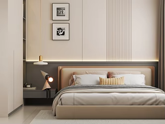 Minimalist modern bedroom bedside table 3d model