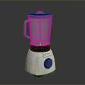 Modern Electric Blender With Transparent Container White Base And Black Lid Control Panel 3d model