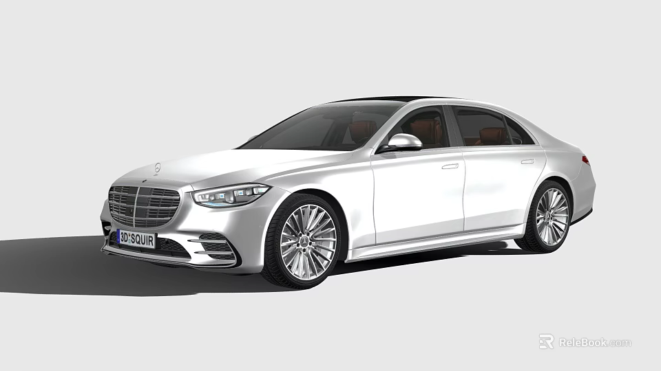 Mercedes Benz Luxury Silver Sedan With Sleek Design Chrome Accents And Alloy Wheels 3d model 