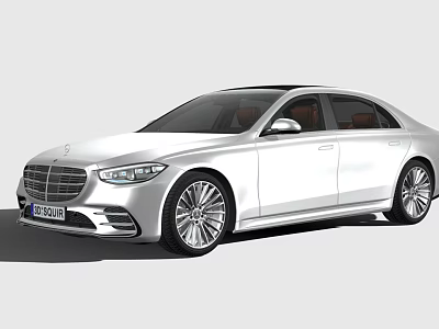 Mercedes Benz Luxury Silver Sedan With Sleek Design Chrome Accents And Alloy Wheels 3d model