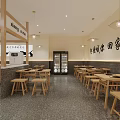 Folk Handmade Cuisine Mall Shop With Wooden Tables Stools Counter And Vintage New Flavor Decor