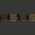 Assorted Color Wooden Buckets With Metal Rings For Home Decoration And Storage