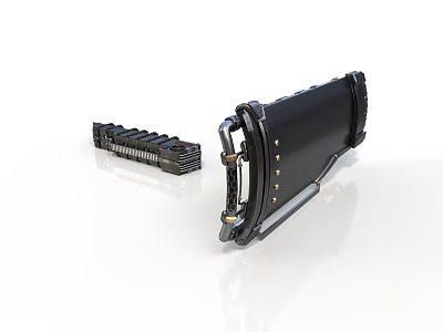 Black Industrial Mechanical Housing And Row Of Terminal Block Connectors 3d model