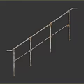 Rusty Metal Safety Handrail Railing Structure With Vertical Supports