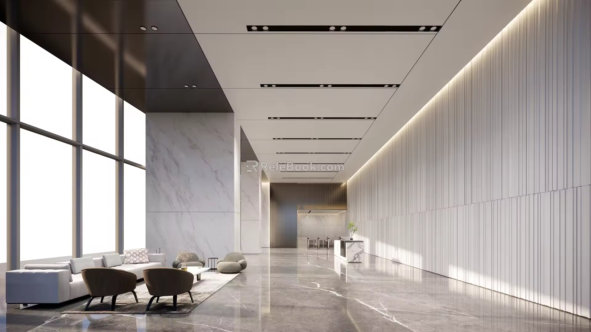 Modern Hall Lobby 3d model