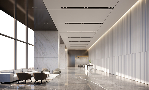 Modern Hall Lobby 3d model