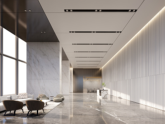 Modern Hall Lobby 3d model