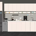 Cream Style Office Tea Room Direct Drinking Machine Coffee Machine Refrigerator Tea Bar Machine Track Socket Coffee Cup Mug Tea Cup 3d model