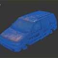 Vintage Red Minivan With Roof Rack And Side Windows Exterior View