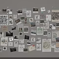 Photo Wall Featuring Black And White Photos Various Cards Hand Drawn Stickers And Text Art