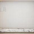 White Venetian Blinds Covering Window In Modern Interior With Marble Surface 3d model