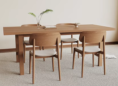 Modern Dining Table and Chair 3d model