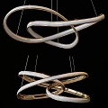 Modern Twisted Circular Chandelier with Polished Metal Finish and Sleek Design