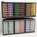 Multiple Commercial Display Freezers Stocked With Colorful Assorted Products In Retail