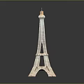 Wooden Eiffel Tower Shaped Decorative Furniture Piece With Striped Texture And Flag Top For Home