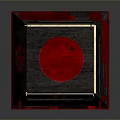Traditional Chinese Wooden Lantern With Black Frame Red Decorations And Patterns