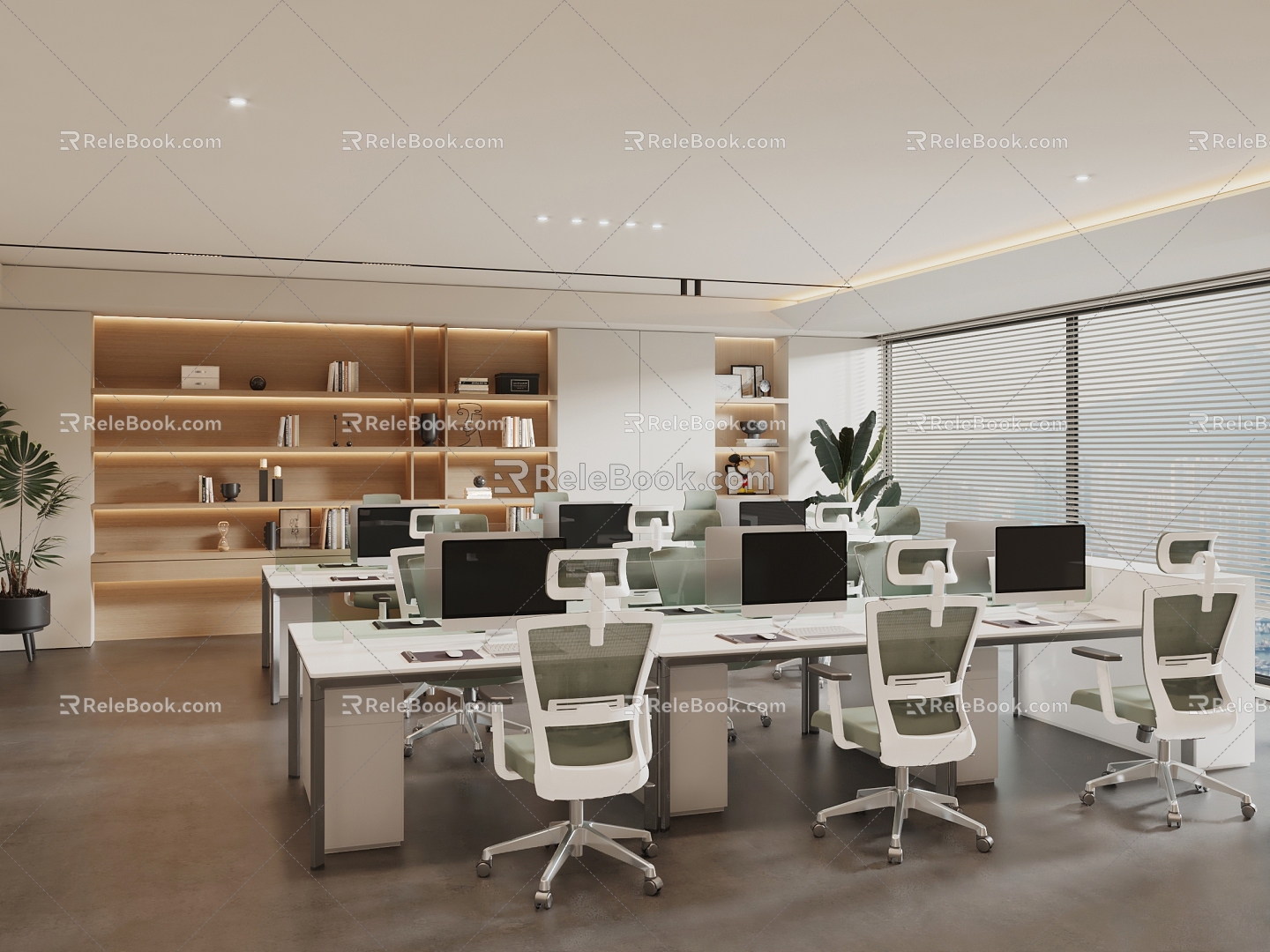 Modern Office Public Area Office Hall Studio Shared Office 3d model