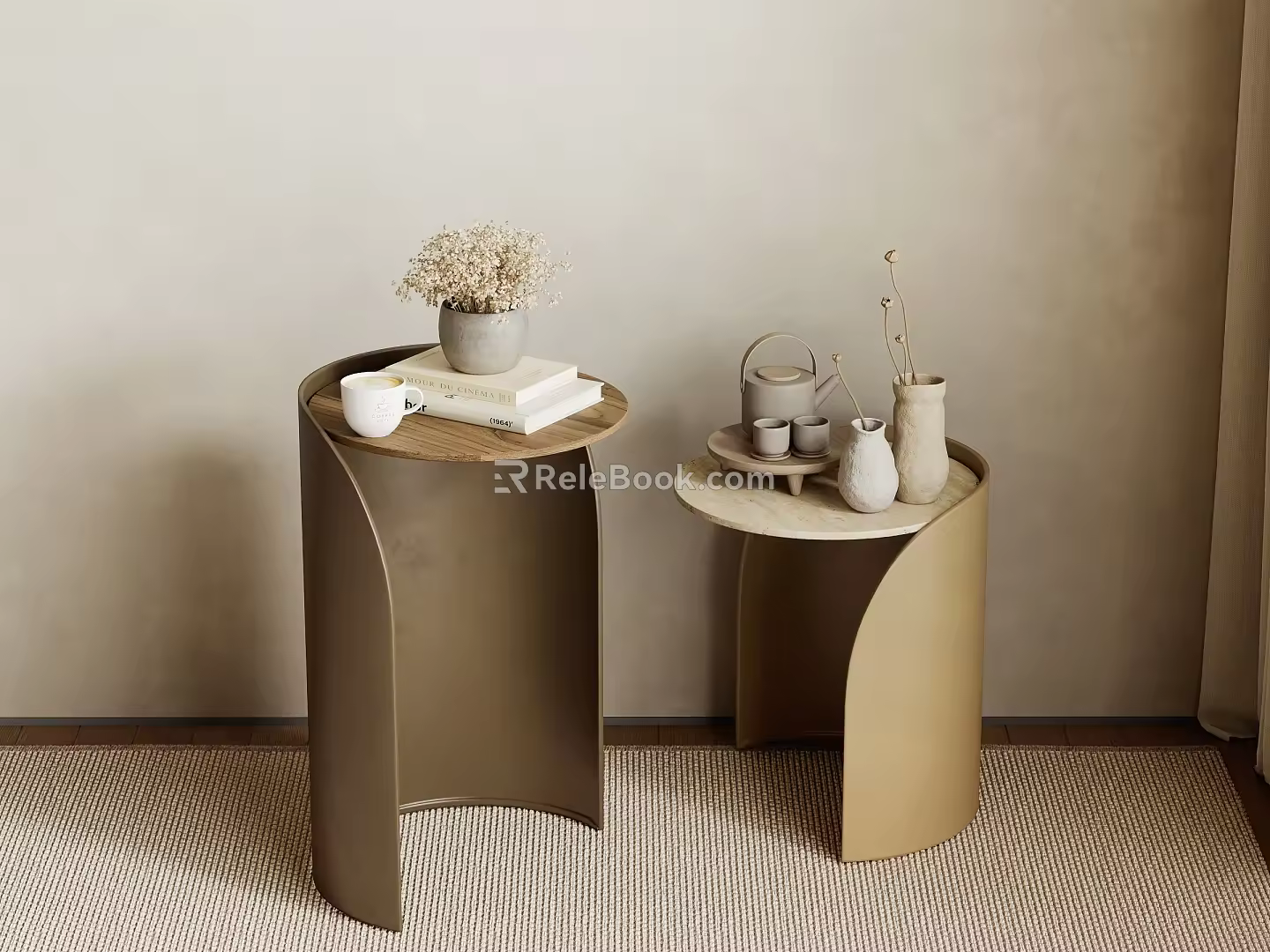 Side Table Decorative Ornaments Tea Set 3d model