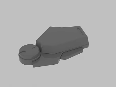 Gray Geometric Mechanical Component 3D Model With Circular Element And Irregular Shape 3d model