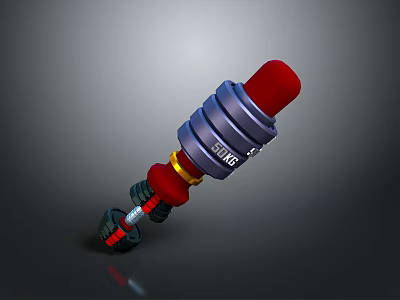 SACHS Red Top Blue Body Shock Absorber Hardware Tool With Yellow Red Components 3d model