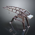 Sturdy Industrial Metal Mechanical Structure With Geometric Frame Support Legs And Control Unit