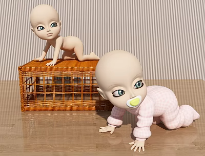 Modern Baby Little Baby Little Kids 3d model