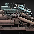 Industrial Equipment With Heavy Duty Steel Structure And Mechanical Piping Systems
