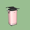 Pink Modern Trash Bins With Black Lids And Ventilated Design For Home Use