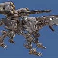 Futuristic Mechanical Animal With Detailed Metal Structure Multiple Legs And Weaponry