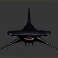 Detailed Dark Blue Hammerhead Shark 3D Model on Gray Background 3d model