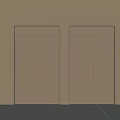 Modern Brown Wooden Double Doors With Vertical Slats And Metal Handles