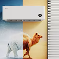 White Wall Mounted Air Conditioner Fan with Remote for Temperature Control
