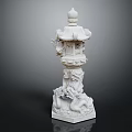 Exquisite White Traditional Ornament Decoration Set Featuring Lantern Design And Dragon Carvings
