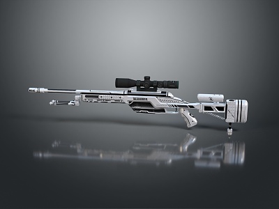 rifle semi-automatic rifle combat rifle battle rifle carbine war rifle attack rifle 3d model