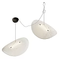 Modern Unique Shape White Fabric Pendant Light With Metal Frame 3d model