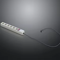Electrical Power Strip With Multiple Outlets White Design On Off Switch And Power Cord