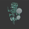 Complex Industrial Metal Framework Structure With Circular Plates And Support Brackets