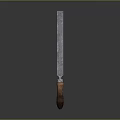 Professional Kitchen Knife With Wooden Handle And Polished Metal Blade