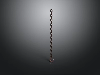 Shiny Metal Chain Hanging Vertically On Dark Background With Reflection 3d model