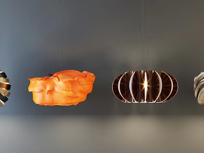 Unique Creative Pendant Lights With Modern Shapes And Colorful Design Elements 3d model